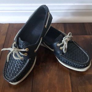 Sperry Boat Shoes navy blue leather 7.5